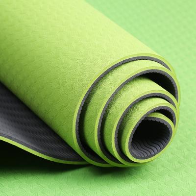 China Anti-Tear Wholesale Home High Density Exercise Travel Gym Travel Gym Eco Friendly Dual Color Tape Yoga Mat Eco Friendly for sale