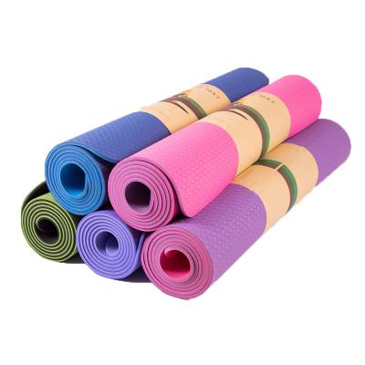 China Wholesale Custom Amazon Logo Printed Antiskid Fitness Two Tone Strip Yoga Mat Non-Slip for sale