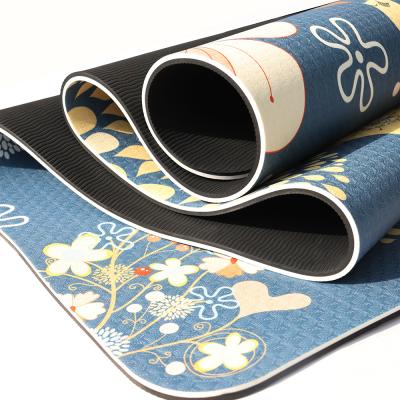 China Non Slip Custom Eco Friendly Fitness Workout Non Slip High Density Colorful Tape Printed Yoga Mat for sale