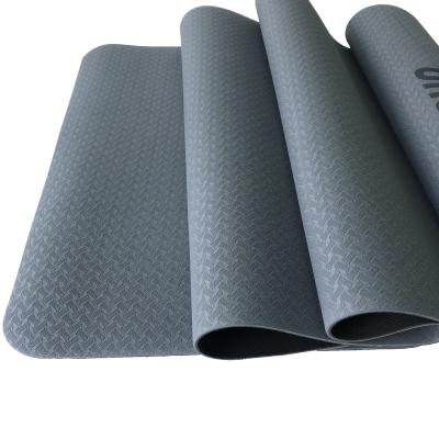 China Portable Layer Gray Light Textured Yoga Mat Private Label Non-Slip Fitness Dual Layer Workout for sale