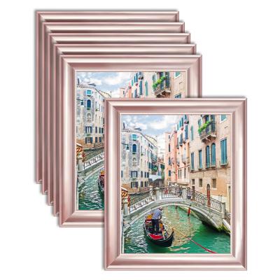 China Rustic Classic Plastic Picture Frame Landscape Or Portrait Photo Frame With Ivory Color Mat And Real Glass for sale