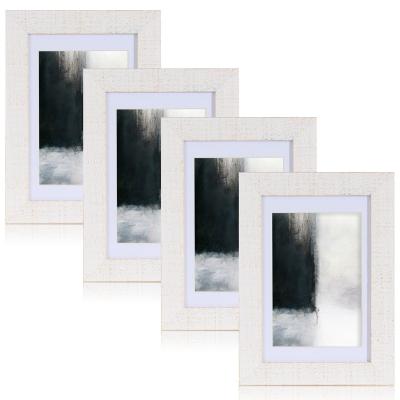 China Retro 4x6 White Picture Frames Small Picture Frame Pictures 3.5x5 With Mat Or 4x6 Without Mat For Wall Decor Or Tabletop Display for sale