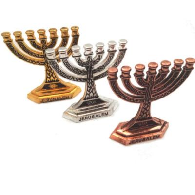 China Home Decoration Mini Menorah Candle Holder Metal for sale