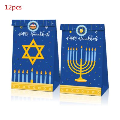 China Happy Party Decoration Hanukkah Bag Gift Jewish Home Decoration Paper Gifts Bag David and Menorah for sale