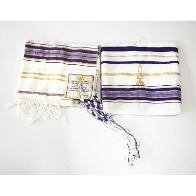 China Tallit Jewish Acrylic Prayer Shawl with Gold Size 22