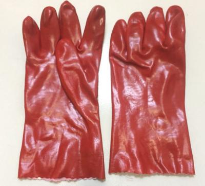 China Anti-Slip Working Working Hands PVC Coated Resistant Rubber Gloves For Handling Chemicals And Dish Washing, Acid Resistance Glove for sale