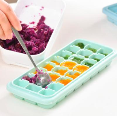 China 24 Grid 3 Colors Silicone Ice Cube Trays Viable Marker Molds for sale