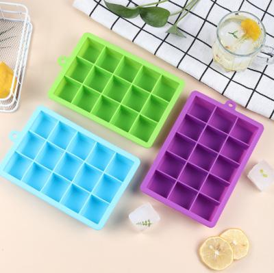 China 15 Standable Grid Food Grade Silicone Ice Cube Trays Without Cover Mold for sale