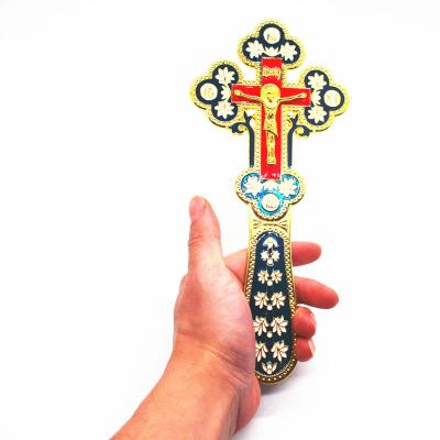 China Holiday decoration & High Quality Orthodox Gift 4 22.5*10cm Colors Wall Cross Prayer Cristo Enamel Jesus Christ Red Pendant Decoration Home Ornament for sale