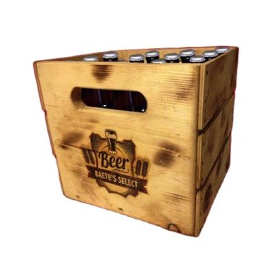 China Solid Custom Logo 12 Box Wooden Beer Bottles Vintage Shipping Crates For Sale for sale