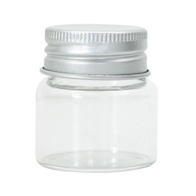 China Gift & Craft Mini Glass Storage Jar Silver Airtight Lid Seal Glass Jar Food Storage Dustproof Jars for sale