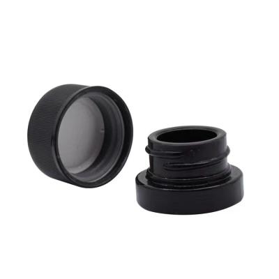 China Airtight Sealed Glass Jar Small Black Eye Cream 9ml Empty Round Eye Cream for sale