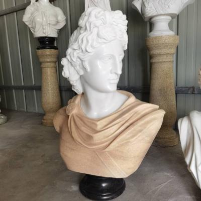 China Mid Century Popular Design Customized Size White Color Apollo Marble Bust for sale