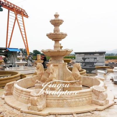 China Large Modern Outdoor Garden Decoration 3 Tier Marble Fountain for sale