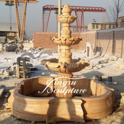 China Modern hot supply factory sale beige marble fountain directly for garden for sale