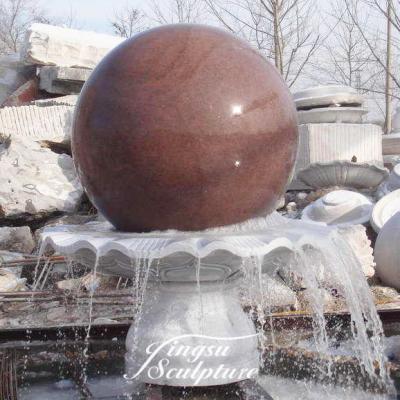 China Traditional Hand Carved Granite Ball Spinning Water Fountain for sale