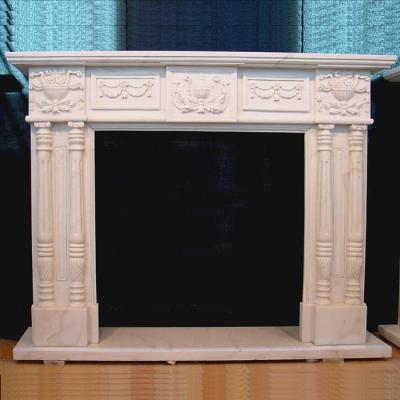 China Cheap Traditional Natural Marble Carving Fireplace Mantel For Home Use for sale