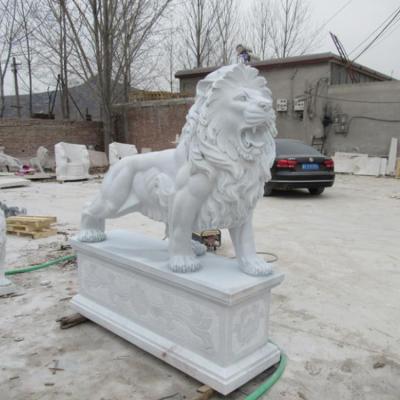 China Popular Design Lion Modern Low Price Life Size Marble Statue for sale