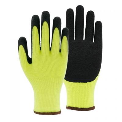 China Cold environment wholesale 10G acrylic napping shell latex foam palm coated winter gloves for sale