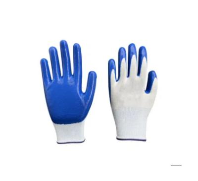 China General Purposes Custom Design 30-70g/Pair En-388CE Blue Nitrile Coated Nylon Knitted Safety Work Gloves for sale