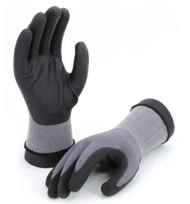 China General Purposes EN388 good grip 15G Nylon&Spandex Shell Grey Nitrile Micro Foam Coated Work Safety Gloves for sale