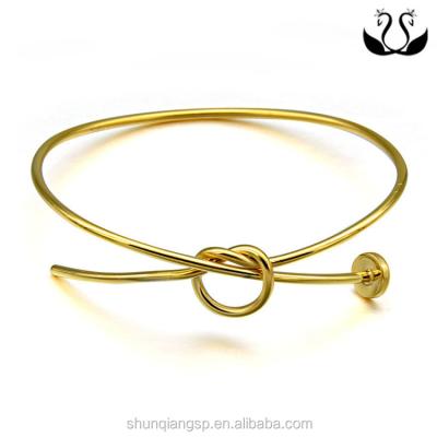 China Stainless Steel Factory Direct Jewelry Stainless Steel Gold Plated Knot Bracelet for sale