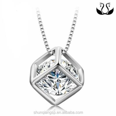 China Top Selling Silver Heart Shaped 925 Silver Hollow Magic Cube Pendant Jewelry for sale