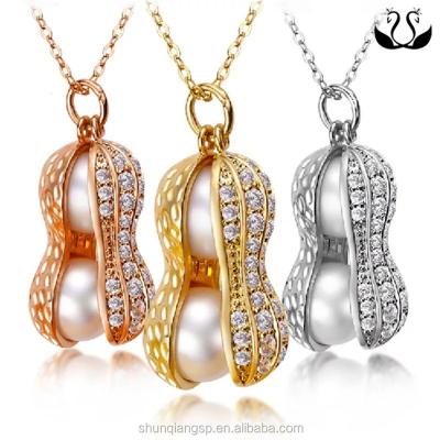 China ALLOY Fashion Creative Ladies Jewelry Natural Freshwater Pearl Peanut Pendant for sale