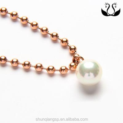 China Titanium Wholesale Accessories Korean Pearl Titanium Necklace For Women for sale