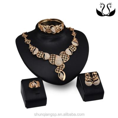 China ALLOY Women Uniqe Fashion Big Four Piece Jewelry Set African Traditional Jewelry for sale