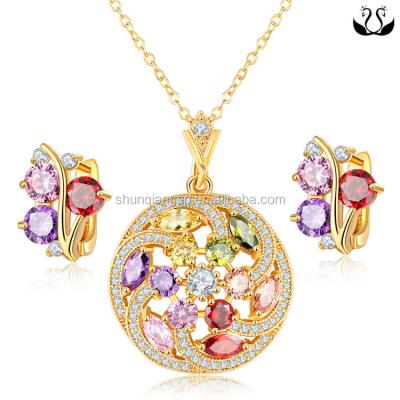 China Wholesale Overseas ALLOY Fashion Zircon Necklace Earring Jewelry Set for sale