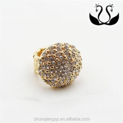 China 2016 new ALLOY gold and silver plated full rhinestone contracted style fashion snap rings for sale