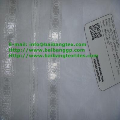 China 00144 SPUN VOILE WHITE WITH JACQUARD SELVEDGE for sale