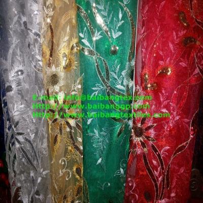 China FASHIONAL MESH SEQUIN EMBROIDERY FABRIC for sale