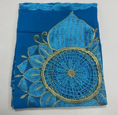 China high quality Spun polyester voile fabrics embroidery sudan robe swiss hijab scarf for muslim women for sale