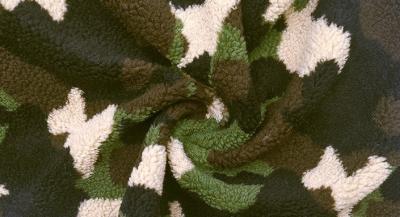 China Camouflage Sherpa Fleece Fabric, Suitable for Winter Jackets Lining and Shell for sale