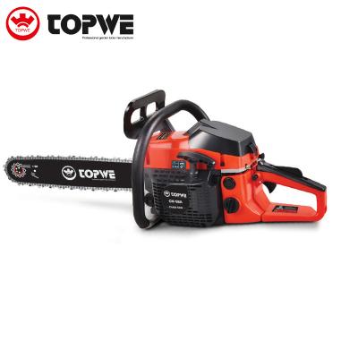 China 2-Stroke TOPWE Custom Design Wood Saw Tools 2 Stroke Saw 58cc Gasoline Chainsaw for sale