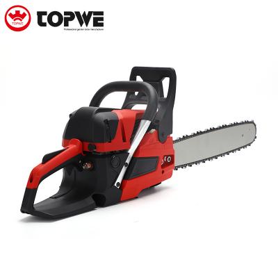 China 2-Stroke TOPWE One-Stop Service Wood Saw Tools 58cc Air Cooled Sawing Machine Chainsaw for sale