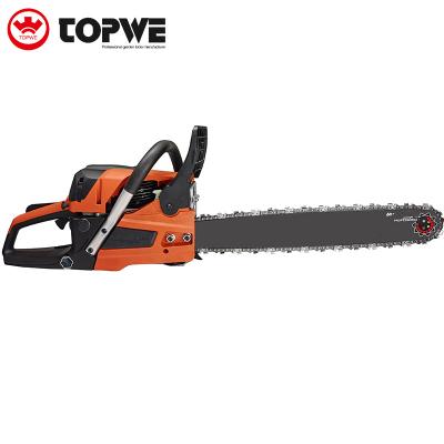 China 2-Stroke TOPWE OEM Factory Wood Cutter Single Cylinder Gasoline Chainsaw 58cc Chainsaw for sale