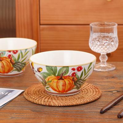 China PERSN viable 6 inch dining room table centerpiece fruit pumpkin decorative pattern bowl wholesale restaurant for sale