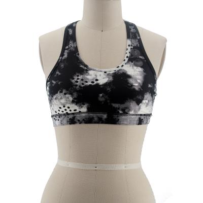 China 2022 new style sports bra breathable black printing sportswear gym high quality apparel hot shaping bra for sale