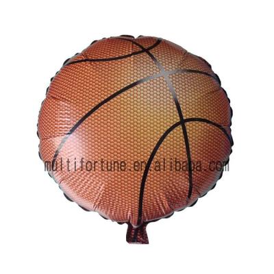 China OEM Promotional Round Toy Basketball Shape Inflatable Foil Mylar Balloons for sale