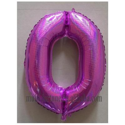 China Promotional Toy 0 Shape Small Pink Number Foil Mylar Balloon for sale