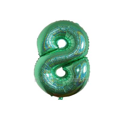 China Promotional Toy Number 8 Holographic Helium Foil Balloons for sale