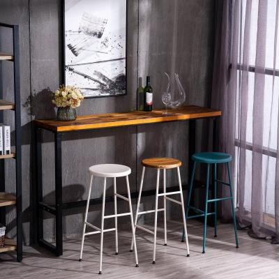 China Nordic Retro Retro Metal High-Leg Chair Round Surface Bar Chair for sale