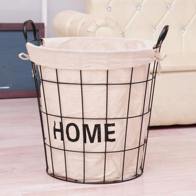 China Custom Stocked Storage Basket Wholesale Price Metal Bedroom Clothes Storage Basket Universal Clothes Storage Basket for sale