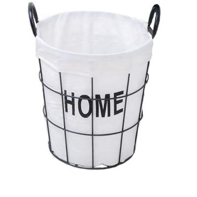 China Stocked Cheap Competitive Price Casting Metal Iron Clothing Storage Basket for sale