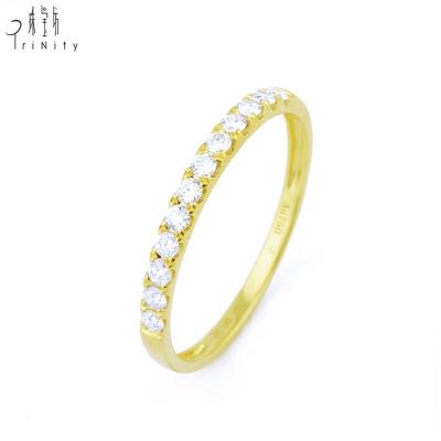 China New Style TRENDY Fashion Jewelry Half Eternity Diamond Ring 18k Gold Rings For Women for sale