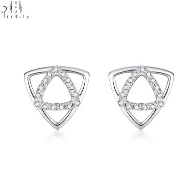 China FASHIONABLE New Design High Quality Handmade Jewelry Set 18K White Gold Diamond Triangle Earring For Women for sale