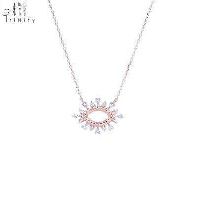 China Latest Trendy Jewelry Design Natural Diamond Jewelry 18K Rose Gold Necklace Chain For Women for sale